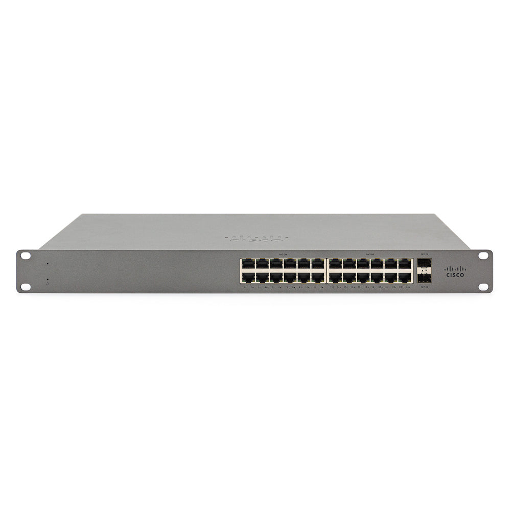 Cisco Meraki Go GS110-24 - Switch - Managed - 24 x 10/100/1000 + 2 x SFP (mini-GBIC) (uplink) - desktop, rail mountable