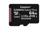 Kingston Canvas Select Plus - Cartão de memória flash (adaptador microSDXC para SD Incluído) - 64 GB - A1 / Video Class V10 / UHS Class 1 / Class10 - microSDXC UHS-I