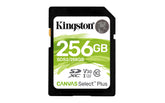 Kingston Canvas Select Plus - Tarjeta de memoria flash - 256 GB - Video Class V30 / UHS-I U3 / Class10 - SDXC UHS-I