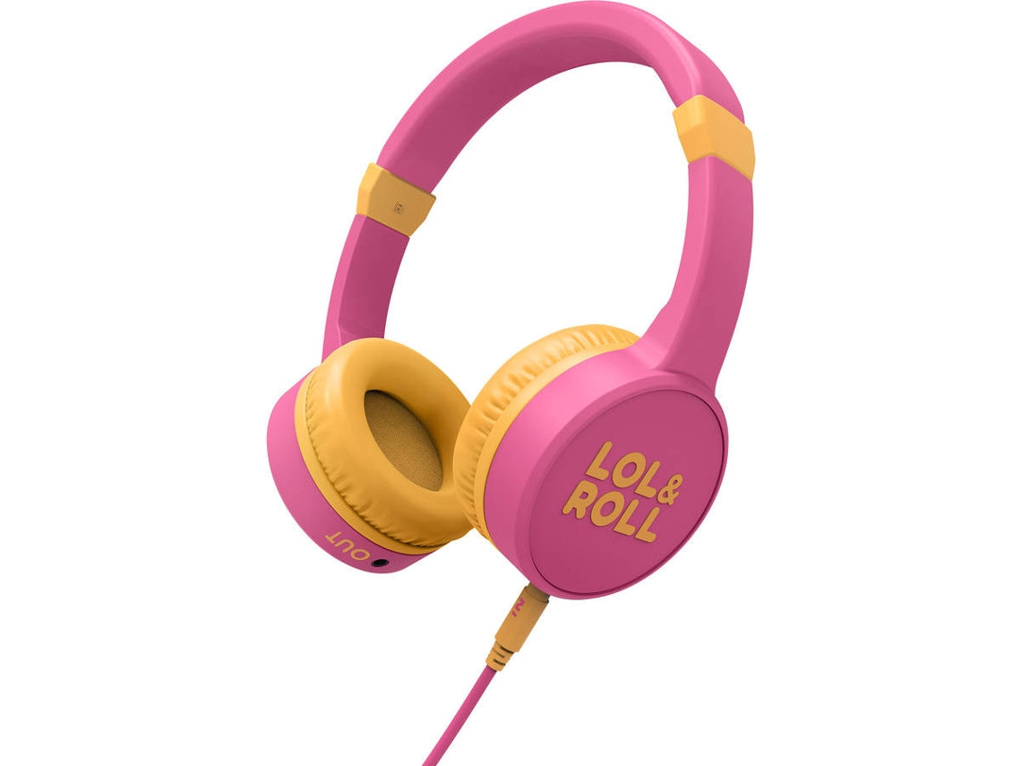 Lol&Roll Pop - Auscultadores supra-aurais com microfonoe - no ouvido - com cabo - macaco de 3,5 mm - rosa