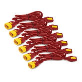 APC - Cable de alimentación - Bloqueo IEC 60320 C13 a bloqueo IEC 60320 C14 - 60 cm - rojo (paquete de 6) - para P/N: SCL500RMI1UC, SCL500RMI1UNC, SMT3000I-AR, SMT3000R2I-AR, SMTL750RMI2UC, SRT1500RMXLI