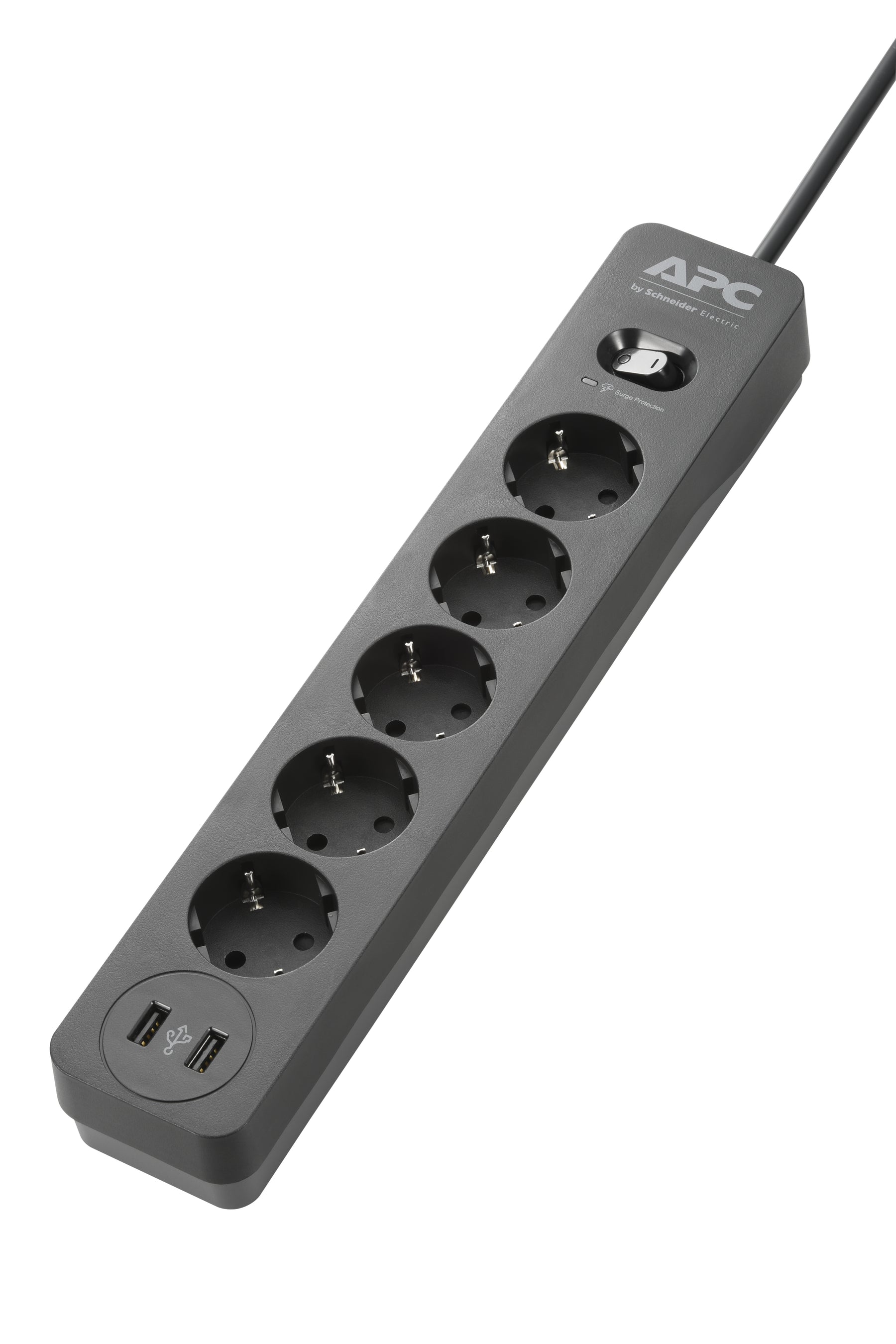 APC Essential Surgearrest PME5U2B - Surge Protector - AC 220/230/240 V - 2300 Watt - Output Connectors: 5 - Germany - Black