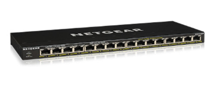 NETGEAR GS316P - Switch - no management - 16 x 10/100/1000 (PoE+) - desktop, wall mountable - PoE+ (115 W)