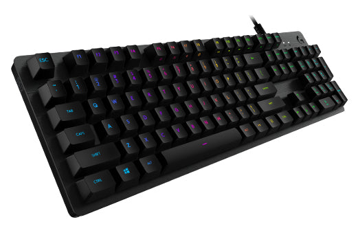 Logitech Gaming G512 - Teclado - luz traseira - USB - Padrão internacional americano - interruptor: GX Red Linear - carvão