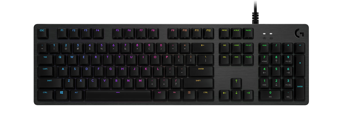 Logitech Gaming G512 - Teclado - luz traseira - USB - Francês - interruptor: GX Red Linear - carvão