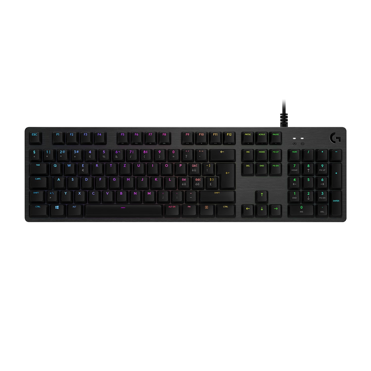 Logitech Gaming G512 - Teclado - Retroiluminación - USB - QWERTY - Holandés - Conmutador: GX Marrón Táctil - Carbón