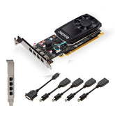 NVIDIA Quadro P1000 - Cartão gráfico - Quadro P1000 - 4 GB GDDR5 - PCIe 3.0 x16 baixo perfil - 4 x Mini DisplayPort - Adaptadores Incluídos