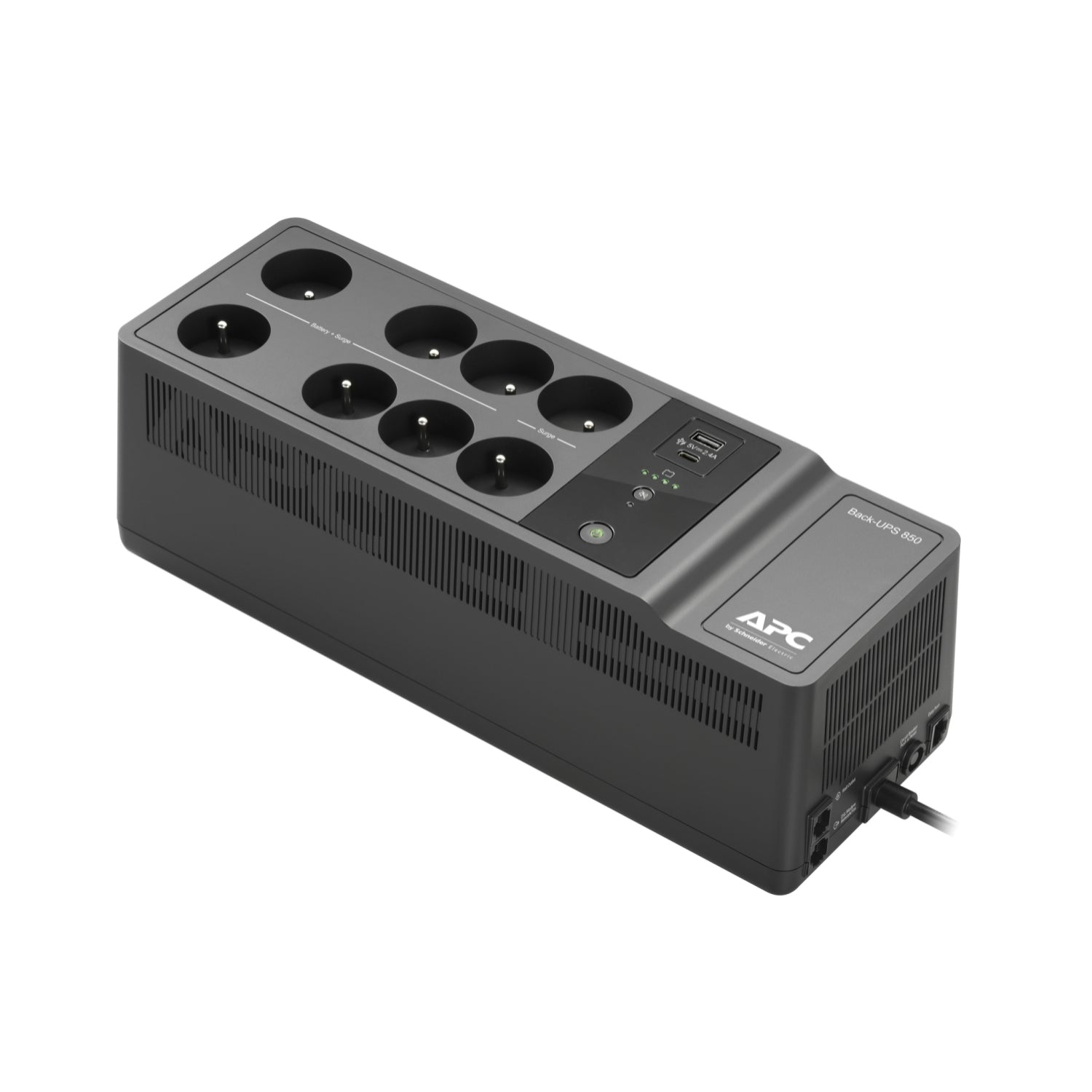 APC Back-UPS BE850G2-FR - UPS - AC 220/230 V - 520 Watt - 850 VA - USB - output connectors: 8 - Belgium, France - black