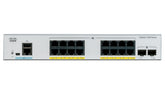 Cisco Catalyst 1000-16P-2G-L - Conmutador - Administrado - 16 x 10/100/1000 (PoE+) + 2 x Gigabit SFP (enlace ascendente) - montaje en riel - PoE+ (120 W)