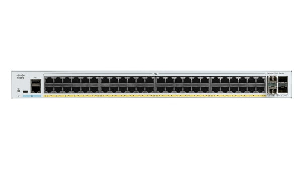 Cisco Catalyst 1000-48T-4G-L - Switch - Administrado - 48 x 10/100/1000 + 4 x Gigabit SFP (enlace ascendente) - montaje en riel