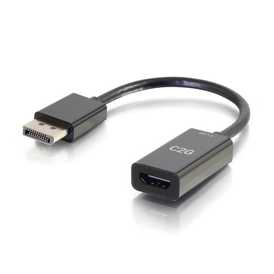 C2G 4K DisplayPort to HDMI Adapter Converter - M/F - Adaptador de vídeo - DisplayPort macho para HDMI fêmea - 20.3 cm - preto - passivo, suporte de 4K