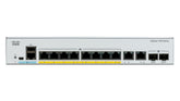 Cisco Catalyst 1000-8P-2G-L - Interruptor - Administrado - 4 x 10/100/1000 (PoE+) + 4 x 10/100/1000 + 2 x combo Gigabit SFP (ligação ascendente) - montável em trilho - PoE+ (67 W)