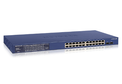 NETGEAR Smart GS724TPP - Switch - L3 Lite - smart - 24 x 10/100/1000 (PoE+) + 2 x 1000Base-X SFP (uplink) - rail mountable - PoE+ (380 W)