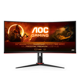 AOC LED MONITOR 34 21:9 CURVED QHD 1MS 144HZ HDMI DP USB GAMING CU34G2X/BK