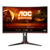 AOC MONITOR VA 27 QHD CURVED 1 MS 144HZ VGA HDMI DP USB SPEAKERS HAS CQ27G2U/BK