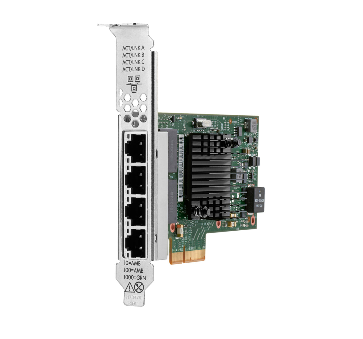 HPE I350-T4 - Adaptador de red - PCIe 2.0 x4 - Gigabit Ethernet x4 - para ProLiant DL20 Gen10, DL325 Gen10, DL360 Gen10, DL380 Gen10, ML30 Gen10, XL220n Gen10