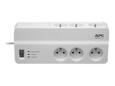 APC SurgeArrest Essential - Protector contra picos de corrente - AC 230 V - 2300 Watt - conectores de saída: 6 - Bélgica, França - branco (PM6-FR)