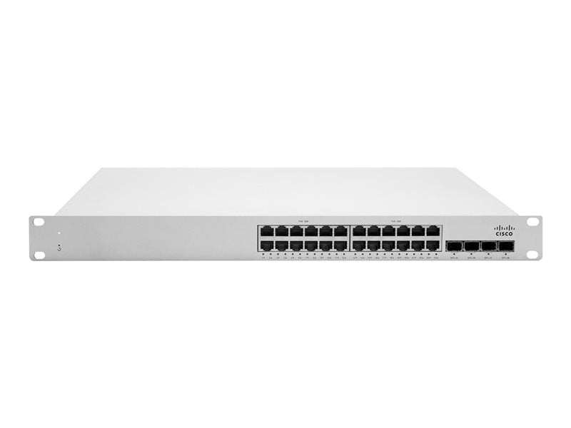 Cisco Meraki Cloud Managed MS250-24P - Switch - L3 - Managed - 24 x 10/100/1000 (PoE+) + 4 x 10 Gigabit SFP+ (uplink) - rail mountable - PoE+ (370W) (MS250-24P-HW)