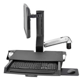 Ergotron StyleView Sit-Stand Combo Arm - Kit de montagem (descanso para pulso, suporte de montagem na parede, montagem de visor, kit de suporte de montagem de calha, bandeja de rato deslizante, braço combinado, superfície de trabalho com tabuleiro de