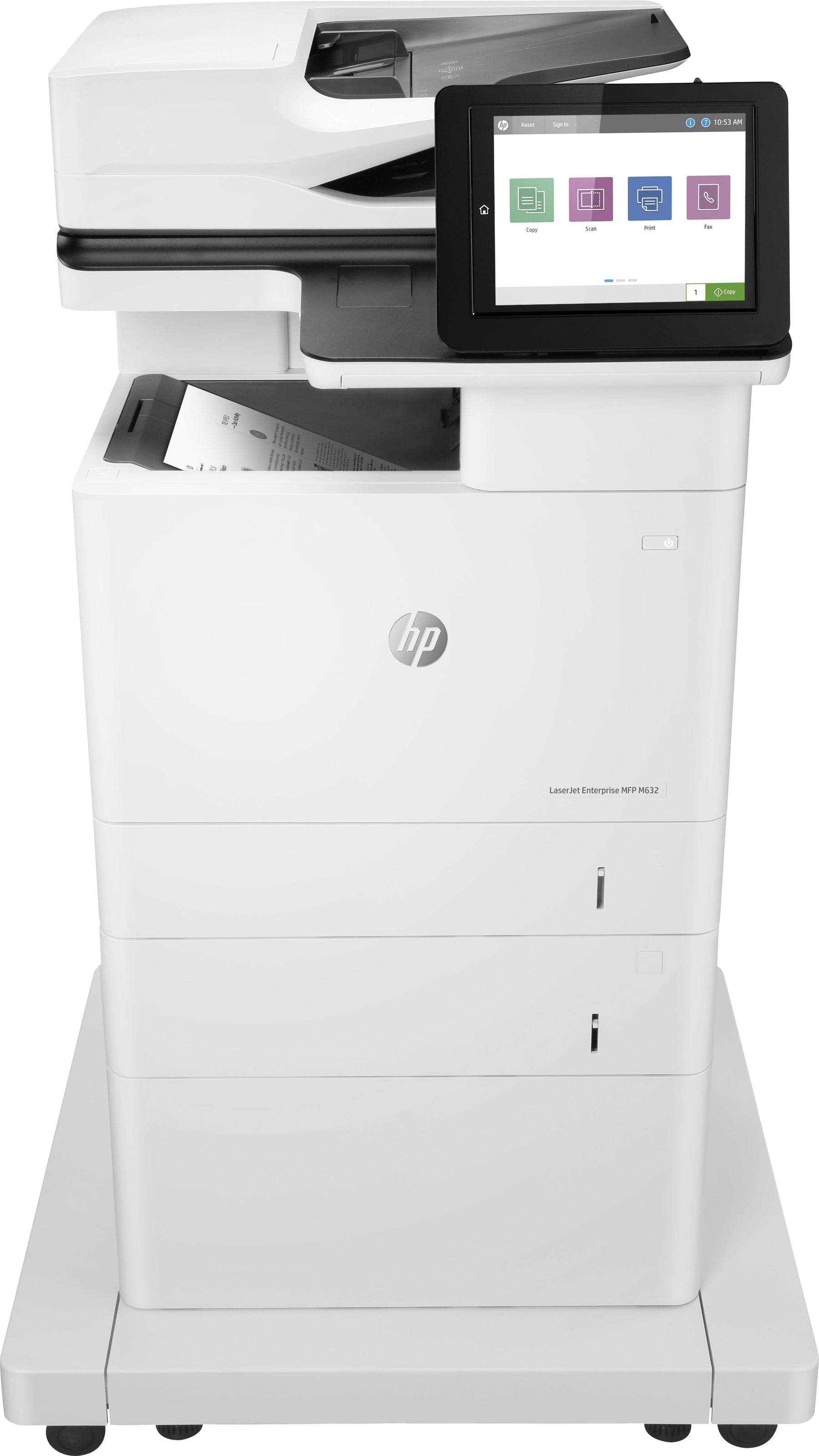 HP LaserJet Enterprise MFP M632fht - Multifunction Printer - B/W - laser - 216 x 863 mm (original) - A4/Legal (media) - up to 61 ppm (copy) - up to 61 ppm (print) - 1200 sheets - 33.6 Kbps - USB 2.0, Gigabit LAN, USB 2.0 host