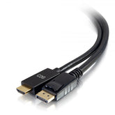 C2G Cable Adaptador Pasivo DisplayPort Macho a HDMI Macho de 6 pies - 4K 30Hz - Adaptador de Pantalla - DisplayPort Macho a HDMI Macho - 1.8m - Negro - Pasivo, Soporte 4K