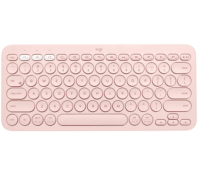 Logitech K380 Multi-Device Bluetooth Keyboard - Keyboard - Wireless - Bluetooth 3.0 - German - Pink