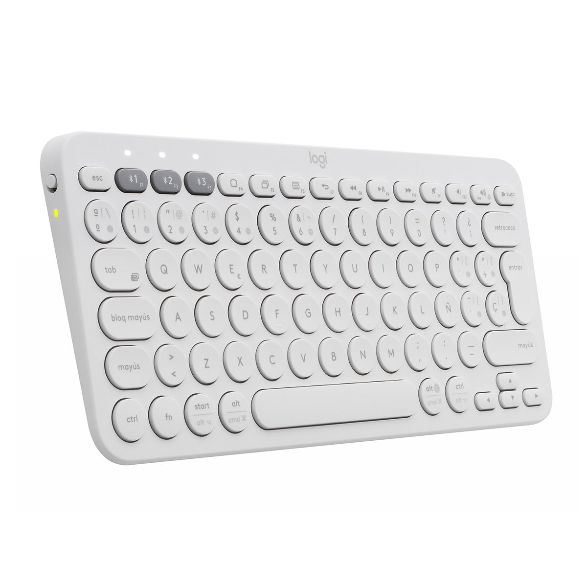 Logitech K380 Multi-Device Bluetooth Keyboard - Teclado - sem fios - Bluetooth 3.0 - QWERTY - Espanhol - branco sujo