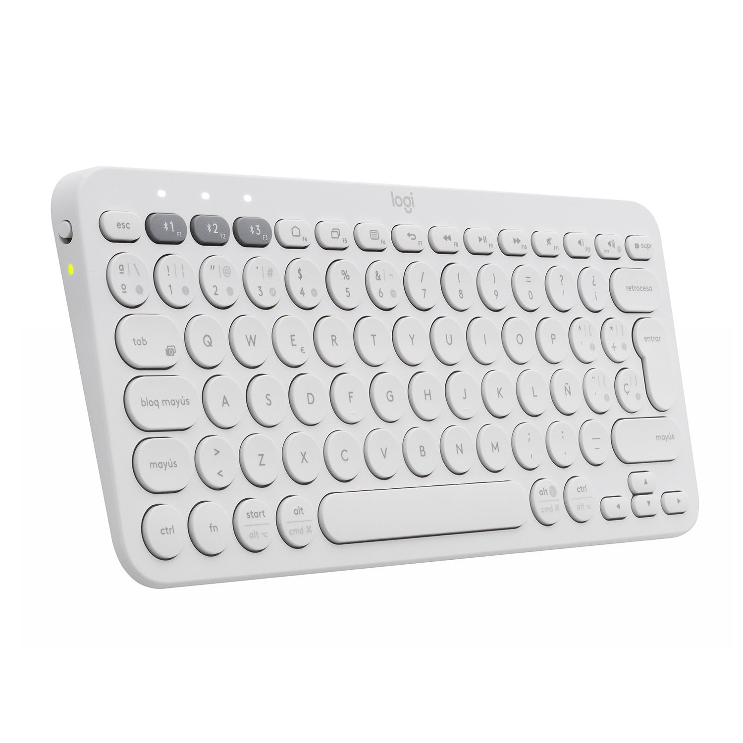 Logitech K380 Multi-Device Bluetooth Keyboard - Teclado - sem fios - Bluetooth 3.0 - QWERTY - Espanhol - branco sujo