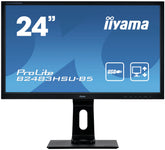 iiyama ProLite B2483HSU-B5 - LED Monitor - 24" - 1920 x 1080 Full HD (1080p) @ 60 Hz - TN - 250 cd/m² - 1000:1 - 1 ms - HDMI, VGA, DisplayPort - speakers - matte black