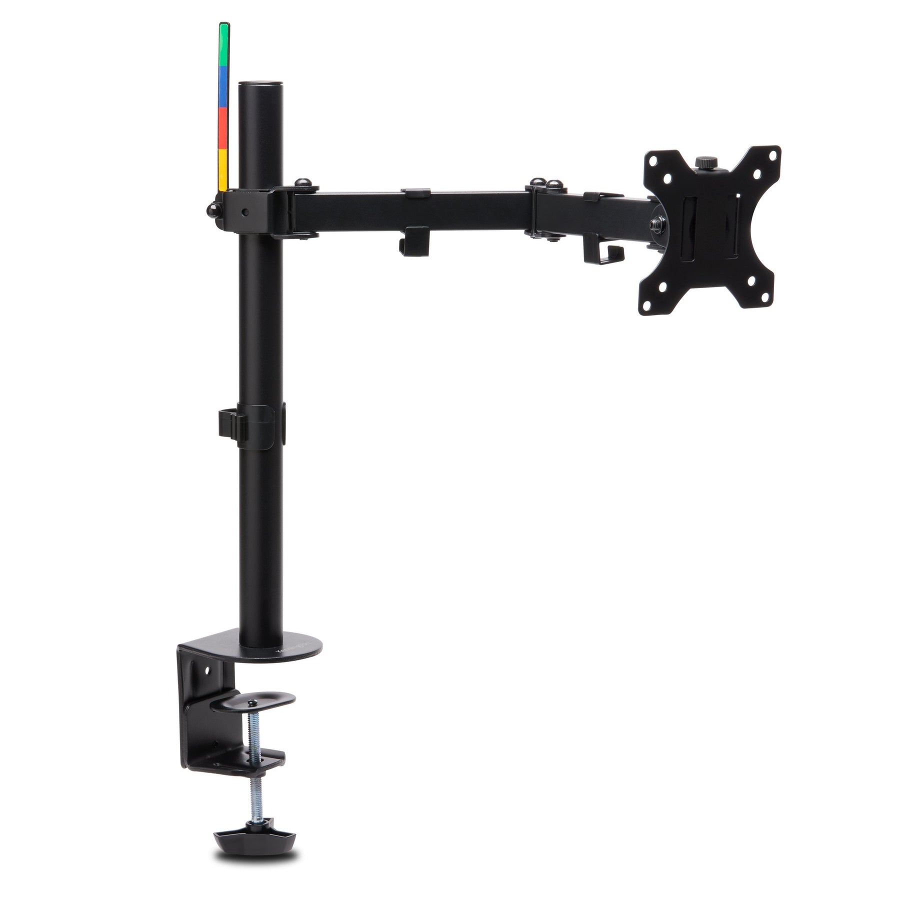 Kensington SmartFit Ergo Single Extended Monitor Arm - Kit de montaje - Brazo ajustable - para monitor - Negro - Tamaño de pantalla: hasta 34" - Computadora de escritorio, abrazadera en C, pasacables, montaje en escritorio