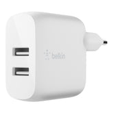 Dual USB-A Wall Charger 12W X2 White