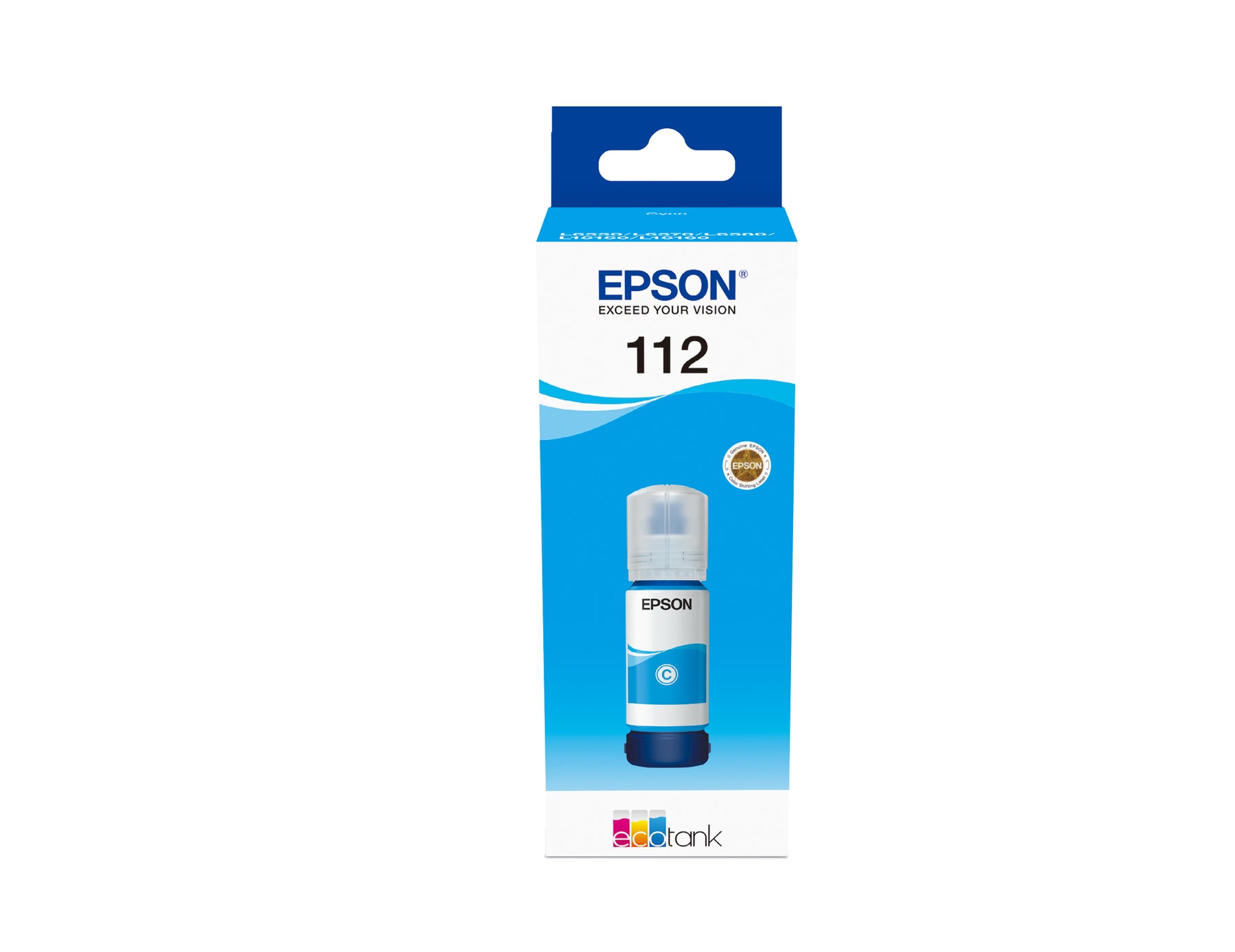 Epson EcoTank 112 - 70 ml - azul cyan - original - recarga de tinta - para EcoTank L11160, L15150, L15160, L6460, L6490, L6550, L6570, L6580, EcoTank Pro L15180