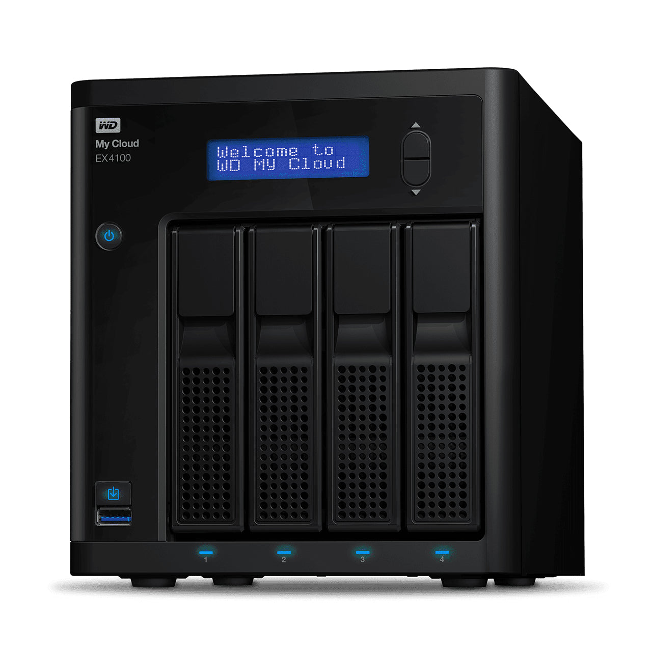 WD My Cloud EX4100 WDBWZE0560KBK - Servidor NAS - 4 baias - 56 TB - HDD 14 TB x 4 - RAID (expansão de disco rígido) 0, 1, 5, 10, JBOD, 5 hot spare - RAM 2 GB - Gigabit Ethernet - iSCSI assistência