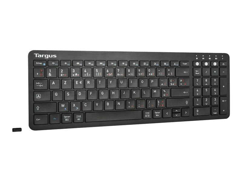 Targus - Keyboard - antimicrobial - wireless - Bluetooth 5.1 - AZERTY - French - black - B2B (AKB863FR)