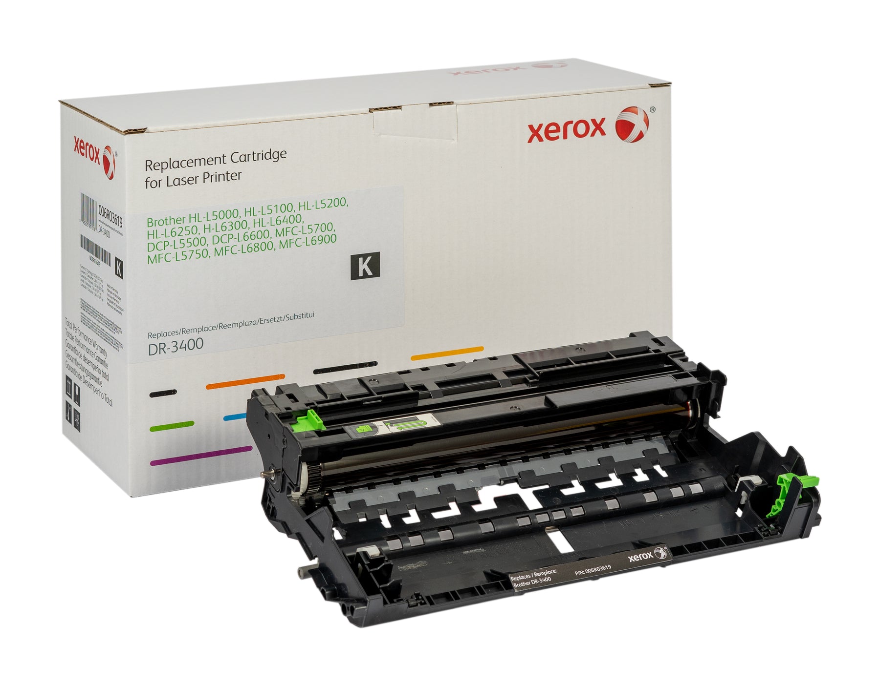 Xerox - Black - drum cartridge (option for: Brother DR3400) - for Brother HL-L5000, L5050, L5100, L5200, L6250, L6300, L6400, L6450, MFC-L6900, L6950, L6970