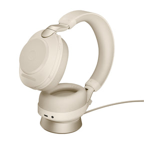 Jabra Evolve2 85 UC Stereo - Auriculares - tamaño completo - bluetooth - inalámbricos, con cable - cancelación activa de ruido - conector de 3,5 mm - aislamiento de ruido - beige