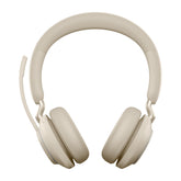 Jabra Evolve2 65 MS Stereo - Headphones - In-Ear - Bluetooth - Wireless - USB-C - Noise Isolation - Beige - Certified for Microsoft Teams