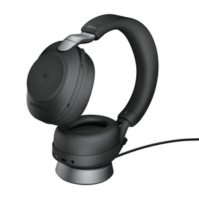 Jabra Evolve2 85 MS Stereo - Auscultadores - tamanho completo - bluetooth - sem fios, com cabo - cancelamento de ruído activo - macaco de 3,5 mm - isolamento de ruído - preto - Certificado para Microsoft Teams