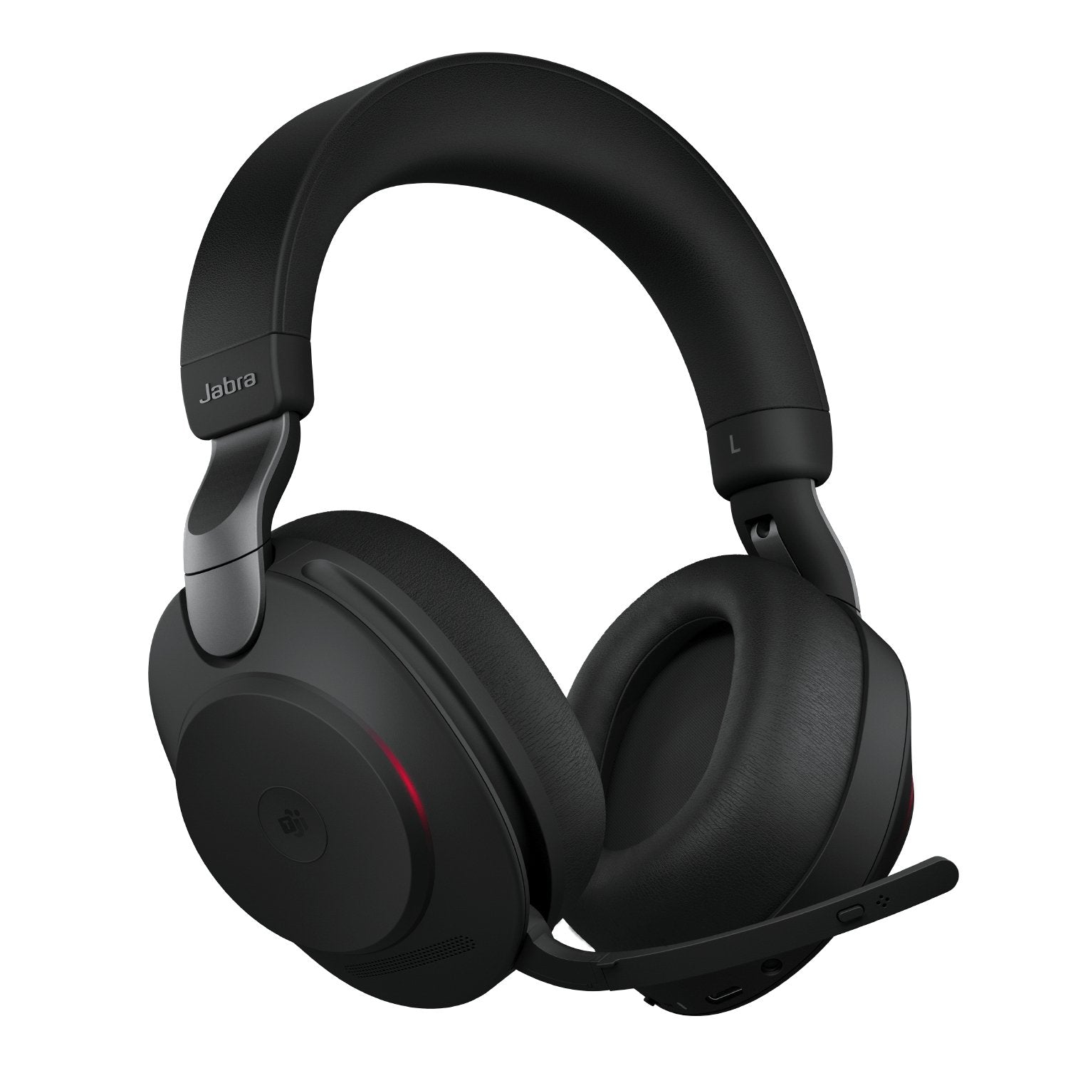 Jabra Evolve2 85 MS Stereo - Headphones - Full Size - Bluetooth - Wireless, With Cable - Active Noise Canceling - 3.5mm Jack - Noise Isolation - Black - Certified for Microsoft Teams