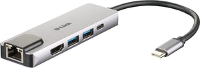 D-LINK HUB USB-C 5 EM 1 COM HDMI/ETHERNET