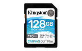 Lona de Kingston ¡Vamos! Plus - Tarjeta de memoria flash - 128 GB - Video Class V30 / UHS-I U3 / Class10 - SDXC UHS-I