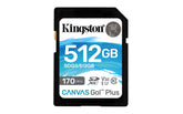 Lona de Kingston ¡Vamos! Plus - Tarjeta de memoria flash - 512 GB - Video Class V30 / UHS-I U3 / Class10 - SDXC UHS-I