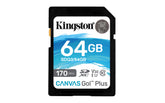 Lona de Kingston ¡Vamos! Plus - Tarjeta de memoria flash - 64 GB - Video Class V30 / UHS-I U3 / Class10 - SDXC UHS-I