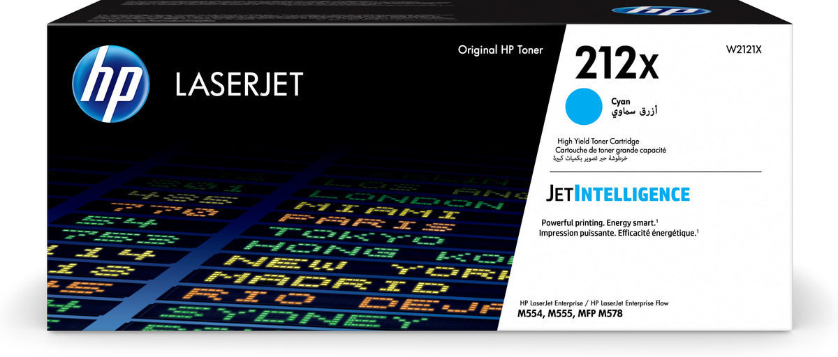 HP 212X - Alto rendimiento - Azul cian - Genuino - LaserJet - Cartucho de tóner (W2121X) - para Color LaserJet Enterprise MFP M578, LaserJet Enterprise Flow MFP M578