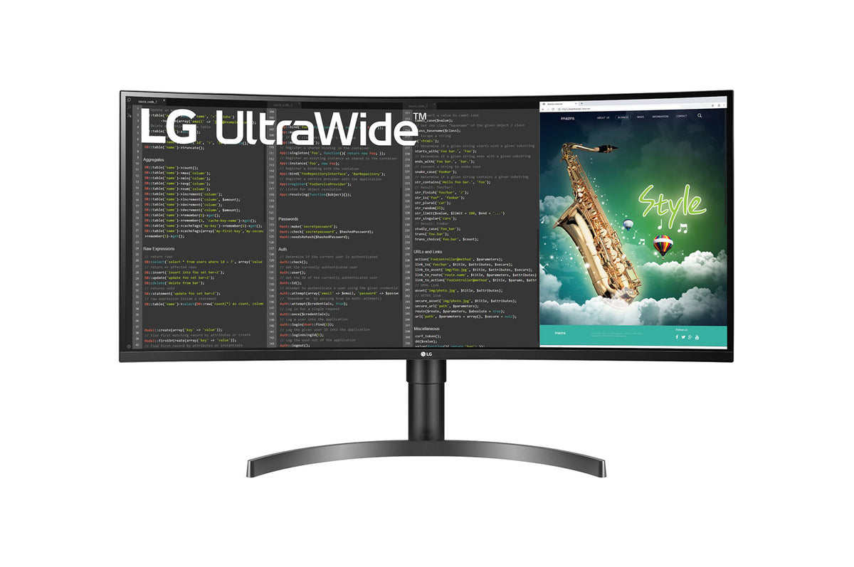 LG 35WN75C-B - LED Display - curved - 35" - 3440 x 1440 UWQHD @ 100 Hz - VA - 300 cd/m² - 2500:1 - HDR10 - 5 ms - 2xHDMI, DisplayPort, USB-C - speakers