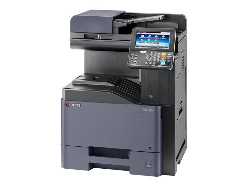 Kyocera TASKalfa 308ci - Multifunction printer - color - laser - Legal (216 x 356 mm)/A4 (210 x 297 mm) (original) - A4/Legal (media) - up to 30 ppm (copy) - up to 30 ppm (print) - 600 sheets - Gigabit LAN, USB host