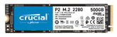 Crucial P2 - SSD - 500 GB - internal - M.2 2280 - PCIe 3.0 x4 (NVMe)