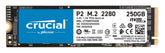 Crucial P2 - SSD - 250 GB - internal - M.2 2280 - PCIe 3.0 x4 (NVMe)