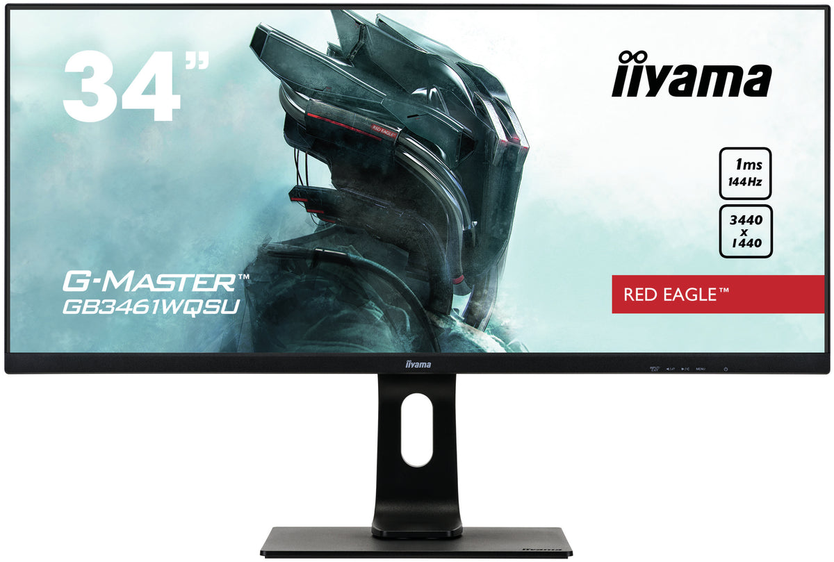 iiyama G-MASTER Red Eagle GB3461WQSU-B1 - Monitor LED - 34" - 3440 x 1440 UWQHD @ 144 Hz - ADS-IPS - 350 cd/m² - 1000:1 - 1 ms - 2xHDMI, 2xDisplayPort - altifalantes - preto opaco