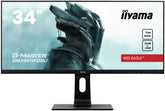 iiyama G-MASTER Red Eagle GB3461WQSU-B1 - LED monitor - 34" - 3440 x 1440 UWQHD @ 144 Hz - ADS-IPS - 350 cd/m² - 1000:1 - 1 ms - 2xHDMI, 2xDisplayPort - speakers - matte black